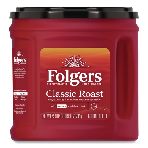 Coffee | Folgers 2550030407 25.9 oz. Canister Classic Roast Ground Coffee image number 0