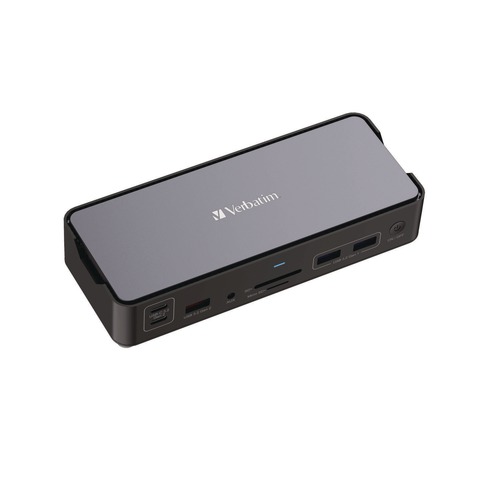 Back to School Sale | Verbatim 32171 15-in-1 Audio/DisplayPort/HDMI/Micro SD/RJ45/SD/USB-A/USB-C Pro Docking Station - Gray image number 0