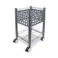 Office Filing Cabinets & Shelves | Vertiflex VF52002 13.75 in. x 15.5 in. x 26.25 in. 1 Shelf 1 Bin Metal Sidekick File Cart - Matte Gray image number 0