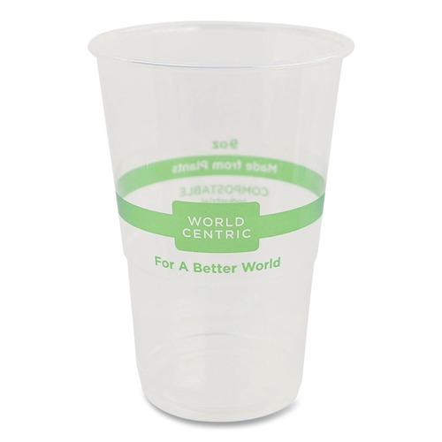 Cups and Lids | World Centric CP-CS-9 9 oz PLA Plastic Cold Cups - Clear (2000/Carton) image number 0