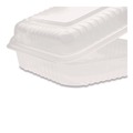 Food Trays, Containers, and Lids | Karat FP-HC99PP-1C Polypropylene Plastic Hinged Container 9.35 x 9.22 x 3.17 Clear Plastic 50/Pack 4 Packs/Carton image number 4