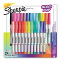 Permanent Markers | Sharpie 2185227 Ultra Fine Tip Permanent Markes - Assorted 80s Glam Colors (24/Pack) image number 0