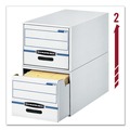 Boxes & Bins | Bankers Box 00722 16.75 in. x 19.5 in. x 11.5 in. STOR/DRAWER Basic Space-Savings Storage Drawers for Legal Files - White/Blue (6/Carton) image number 3