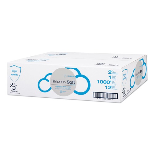 Toilet Paper | Papernet 410035 Heavenly Soft Toilet Tissue Septic Safe 2-Ply White 3.5-in x 1000 ft (12/Carton) image number 0