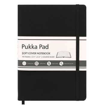 PUKKA PAD 9940SIG 96-Sheets 8.2 in. x 5.11 in. College Rule Soft Cover Notebook - Black Cover