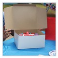 Food Trays, Containers, and Lids | SCT 1573 10 in. x 10 in. x 4 in. Standard Paper One-Piece Non-Window Bakery Boxes - White (100/Bundle) image number 1