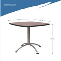 Office Desks & Workstations | Iceberg 65614 36 in. x 36 in. x 30 in. CafeWorks Square Cafe-Height Table - Walnut/Silver image number 6