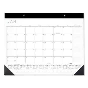 AT-A-GLANCE SK24X00 12-Month (Jan to Dec): 2026 22 in. x 17 in. Contemporary Monthly Desk Pad - White Sheets, Black Binding/Corners