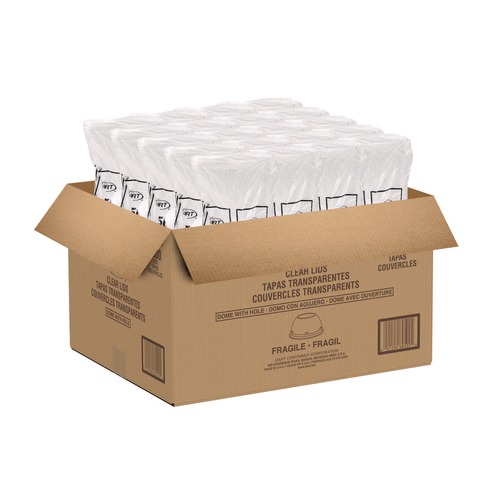 Cups and Lids | Dart 16LCDHX Dome-Top Sundae/Cold Cup Lids Fits 12 oz. to 24 oz. Cups - Clear (1000/Carton) image number 0