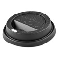 Cups and Lids | Dart TL1224TGB Solo Traveler Sip Through Lids for ThermoGuard 12 oz to 24 oz Hot Cups - Black (1200/Carton) image number 1