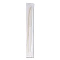 Cutlery | Boardwalk BWKKNIFEWHPSIW Heavyweight Wrapped Polystyrene Knife Cutlery - White (1000/Carton) image number 1
