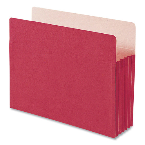 File Folders | Smead 73241 5.25 in. Expansion Colored File Pockets - Letter Size/Red image number 0