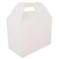 Food Trays, Containers, and Lids | SCT 2709 10 lbs. Capacity 8.88 in. x 5 in. x 6.75 in. Paper Carryout Barn Boxes - White (150/Carton) image number 0