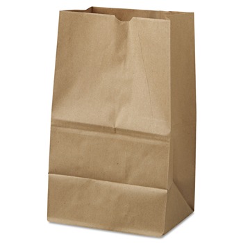 General 18421 8.25 in. x 5.94 in. x 13.38 in. 40 lbs. Capacity #20 Squat Grocery Paper Bags - Kraft (500/Bundle)