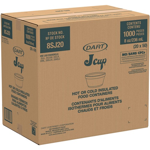 Just Launched | Dart 8SJ12 8 oz. Squat Food Foam Containers - White (1000/Carton) image number 0