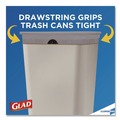 Trash Bags | Glad 70427 ForceFlex 13 Gallon 0.72 mil 23.75 in. x 24.88 in. Tall Kitchen Drawstring Trash Bags - Gray (100/Carton) image number 6