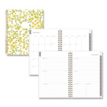 Blue Sky 149061 8 in. x 5 in. 12-Month (Jan to Dec): 2026 Mimosa Weekly/Monthly Planner - Lemon Artwork, Yellow/Green/White Cover