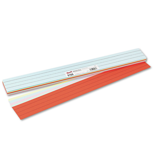 Arts & Crafts Supplies | Pacon P5165 24 x 3 Sentence Strips - Assorted Colors (100/Pack) image number 0