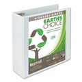 Just Launched | Samsill 18997 11 in. x 8.5 in. 3 Rings 4 in. Capacity Earth's Choice Plant-Based Round Ring View Binder - White image number 0