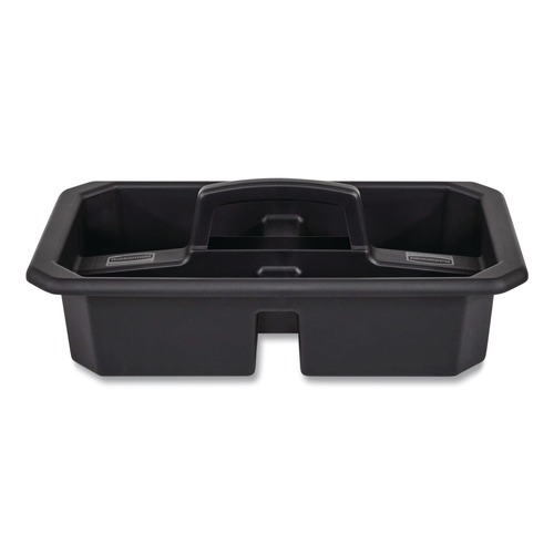 Cleaning Carts | Rubbermaid Commercial 2202586 Cleaning Caddy Compatible with Full-Size and Compact Housekeeping Carts - Black (6/Carton) image number 0