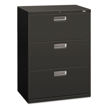 JUST LAUNCHED | HON H673.L.S Brigade 600 Series 30 in. x 18 in. x 39.13 in. 3 Legal/Letter Size Lateral File Drawers - Charcoal
