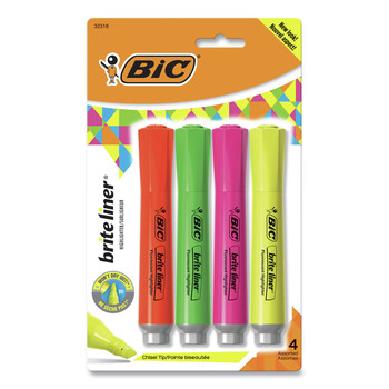 BIC BLMGP41 AST Brite Liner Chisel Tip Tank-Style Highlighter - Assorted Ink/Barrel Colors (1-Set)