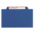File Folders | Smead 19077 6 SafeSHIELD Fasteners 2 Dividers Legal Size 6-Section Pressboard Top Tab Pocket Classification Folders - Dark Blue (10/Box) image number 1