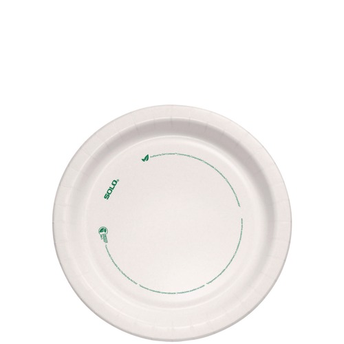 Bowls and Plates | SOLO MP9-PLANET 8.5 in. Diameter ProPlanet Seal Compostable Paper Dinnerware Plate - White (125/Pack) image number 0