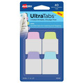 Dividers & Tabs | Avery 74761 Ultra Tabs 1 in. x 1.5 in. 1/5-Cut Repositionable Mini Tabs - Assorted Pastel (40/Pack) image number 0