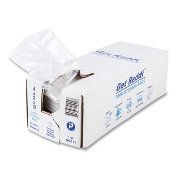 Inteplast Group PB040212 4 in. x 12 in. 1 qt. 0.68 mil Food Bags - Clear (1000/Carton)