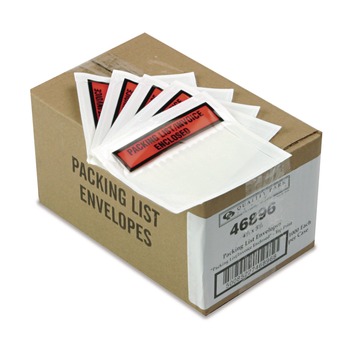 Quality Park QUA46896 4.5 x 5.5 Self-Adhesive Top-Print Front Packing List Envelope - Clear/Orange (1000/Carton)