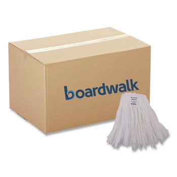 Boardwalk BWK8002 Enviro Clean Looped Mop Head With Tailband - Medium, White (12/Carton)