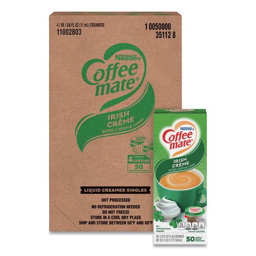 Condiments | Coffee-Mate 11002803 0.38 oz. Mini Cups Liquid Coffee Creamer - Irish Cream (200/Carton) image number 0