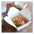 Food Trays, Containers, and Lids | World Centric TO-NT-8 5.5 in. x 6.9 in. x 2.5 in. 46 oz. Sugarcane No Tree Folded Takeout Containers - Natural (300/Carton) image number 2