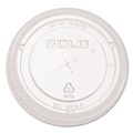 Cups and Lids | Dart 626TS PETE Flat Straw-Slot Lids for 16 - 24 oz. Cold Cups (100/Pack) image number 0