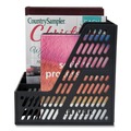 File Folders | Advantus 34091 10 in. x 10 in. x 10.25 in. Three Slots Literature File - Black image number 3