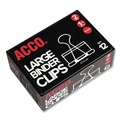 Just Launched | ACCO A7072100B Large Binder Clips - Black/Silver (1-Dozen) image number 2
