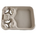 Cups and Lids | Chinet 20990 8 oz. -  44 oz. 2 Cups StrongHolder Molded Fiber Cup/Food Trays - Beige (100/Carton) image number 0