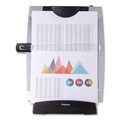 Back to School Sale | Fellowes Mfg Co. 8033201 150 Sheet Capacity Plastic Office Suites Desktop Copyholder with Memo Board - Black/Silver image number 2