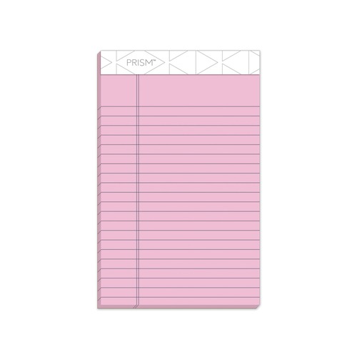 Notebooks & Pads | TOPS 63050 50-Sheet 5 in. x 8 in. Narrow Rule Prism plus Colored Writing Pads - Pastel Pink (12/Pack) image number 0