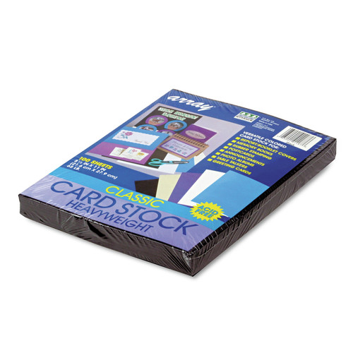 Cover & Cardstock | Pacon P101187 8.5 x 11 65 lb Cover Weight Array Card Stock - Black (100/Pack) image number 0