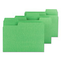 File Folders | Smead 11985 1/3-Cut Tabs Assorted Letter Size 0.75 in. Expansion SuperTab Colored File Folders - Green (100/Box) image number 1