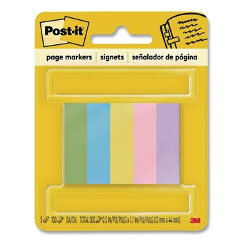 DESK ACCESSORIES AND OFFICE ORGANIZERS | Post-it 670-5AU Page Flag Markers - Assorted Colors (500/Pack)