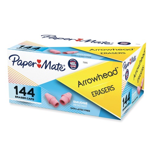 Pens | Paper Mate 73015 Arrowhead Eraser Caps For Pencil Marks - Pink (144/Box) image number 0