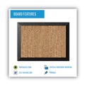 Bulletin Boards | MasterVision SF0722581012 36 in. x 24 in. Natural Cork Bulletin Board - Tan Surface/Black Wood Frame image number 6