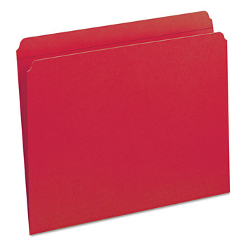 Smead 12710 0.75 in. Expansion Reinforced Top Tab Colored File Folders - Letter Size/Red (100/Box)