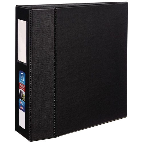 Binders | Avery 79994 3 Locking One Touch EZD Rings 4 in. Capacity 11 in. x 8.5 in. Heavy-Duty Non-View Binder with DuraHinge and Spine Label - Black image number 0