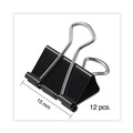 Binding Spines & Combs | Universal UNV10199 Binder Clips - Mini, Black/Silver (1 Dozen) image number 3