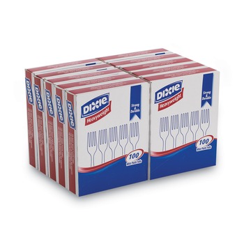 JUST LAUNCHED | Dixie FH207 Heavyweight Plastic Cutlery Forks - White (1000/Carton)