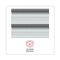 Pens | Universal UNV15613 Medium 1 mm Ballpoint Stick Pen Value Pack - Black Ink, Gray/Black Barrel (60/Pack) image number 4